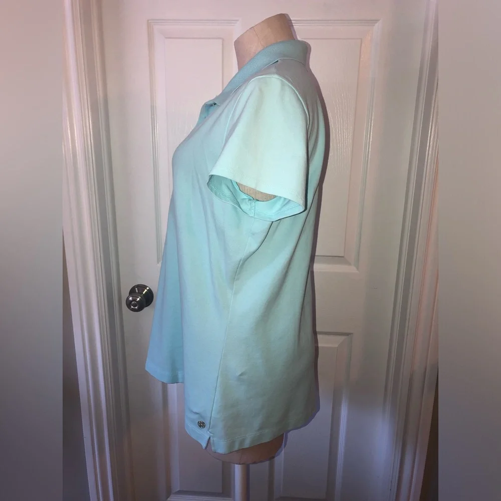 Lilly Pulitzer Luxletic Light Blue Polo Shirt - Picture 3 of 6